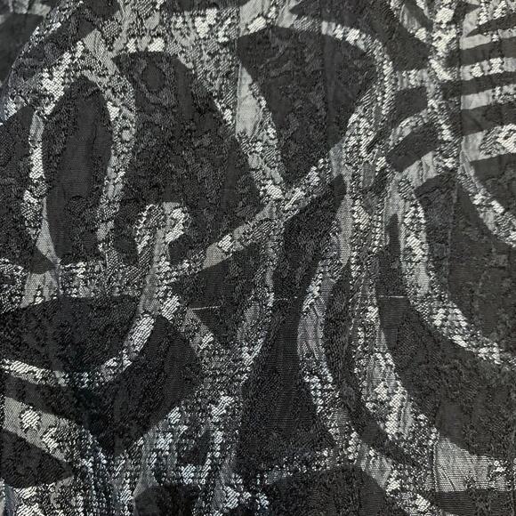 Erin London Blazer Size L Silver Scribble Loop Swirl 3/4 Cuff Sleeve - Picture 13 of 16